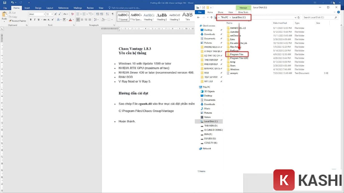 Hướng dẫn cài đặt Chaos Vantage 20